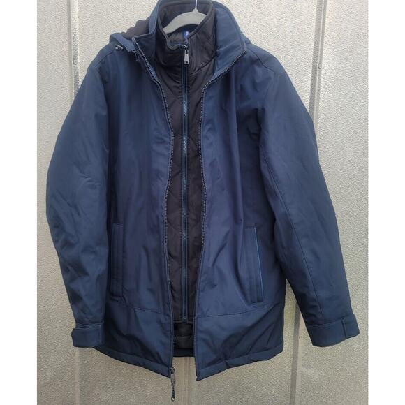 Weatherproof Navy Blue Double Zip Jacket Size M - Picture 1 of 9